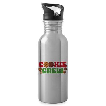 Candy Chocolate Cookies Cookie Crew - Water bottle with straw - silver - Right