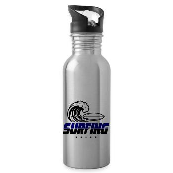 Surfing Surfboard - Trinkflasche mit integriertem Trinkhalm - Lightsilver - Rechts