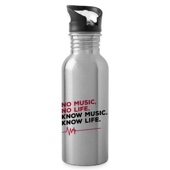 No music no life - Trinkflasche mit integriertem Trinkhalm - Lightsilver - Rechts