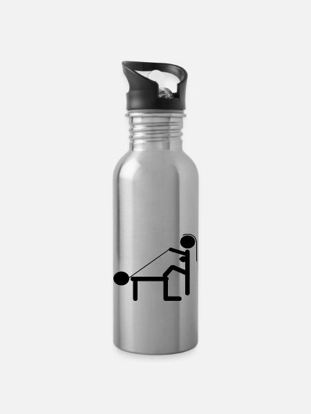 Bräutigam - Trinkflasche mit integriertem Trinkhalm - Lightsilver