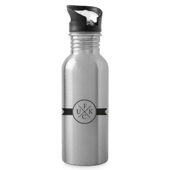 F / U / C / K Logo - Gourde avec paille intégrée - argent clair - Droite
