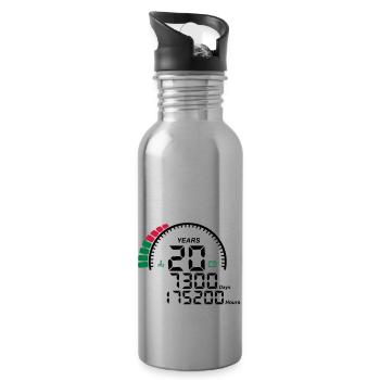 Jahre 20 Jahre Jubiläum Meter - Trinkflasche mit integriertem Trinkhalm - Lightsilver - Rechts
