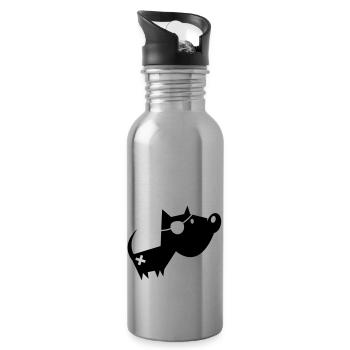 woof! - Water bottle with straw - silver - Right