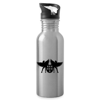 Wappen Siebenbürgen mit Engel - Trinkflasche mit integriertem Trinkhalm - Lightsilver - Rechts