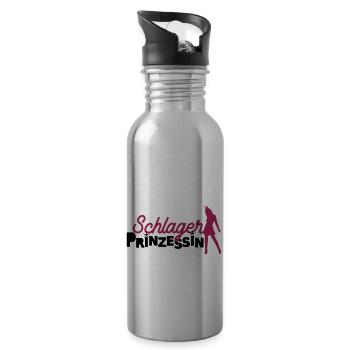 Schlager Prinzessin Deutscher Schlager Fans - Trinkflasche mit integriertem Trinkhalm - Lightsilver - Rechts