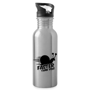 schnecke_faster_ts1 - Trinkflasche mit integriertem Trinkhalm - Lightsilver - Rechts