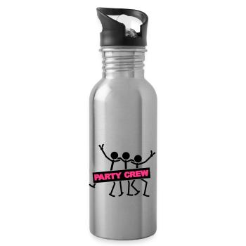 Party Crew Team - Water bottle with straw - silver - Right