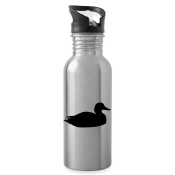duck_f1 - Trinkflasche mit integriertem Trinkhalm - Lightsilver - Rechts