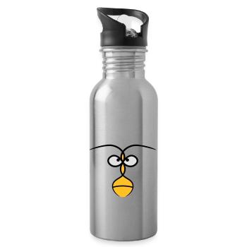 Face Tribal - Trinkflasche mit integriertem Trinkhalm - Lightsilver - Rechts
