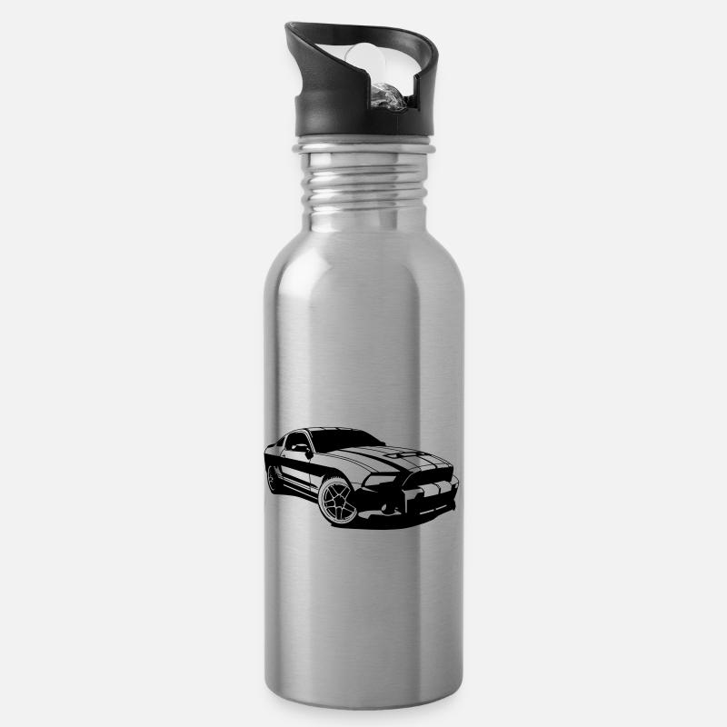 blockedTitle - Trinkflasche mit integriertem Trinkhalm - Lightsilver