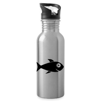 Cool Fish - Trinkflasche mit integriertem Trinkhalm - Lightsilver - Rechts
