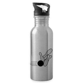 Bowling 2 - Trinkflasche mit integriertem Trinkhalm - Lightsilver - Rechts