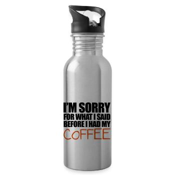 Coffee - Trinkflasche mit integriertem Trinkhalm - Lightsilver - Rechts