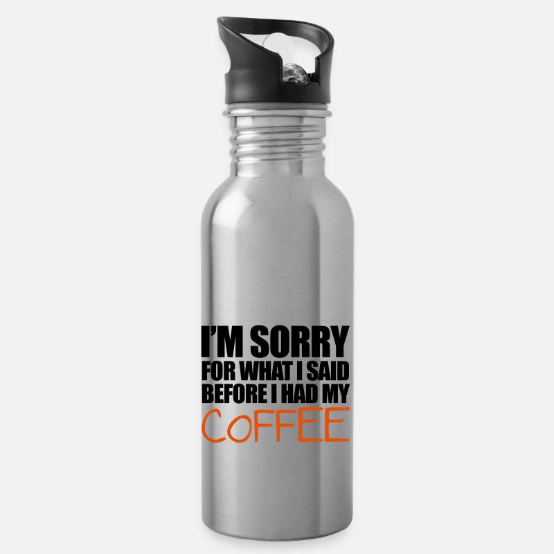 Coffee - Gourde avec paille intégrée - argent clair