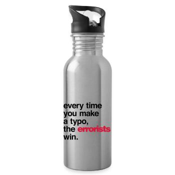 Every Time You Make a Typo, The Errorists Win. - Trinkflasche mit integriertem Trinkhalm - Lightsilver - Rechts