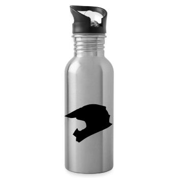 Motocross Helm - Trinkflasche mit integriertem Trinkhalm - Lightsilver - Rechts
