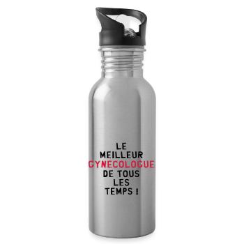 Gynéco / Gynecologue / Médecin / Gynécologie - Gourde avec paille intégrée - argent clair - Droite