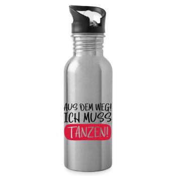 tanzen aus dem weg - Trinkflasche mit integriertem Trinkhalm - Lightsilver - Rechts