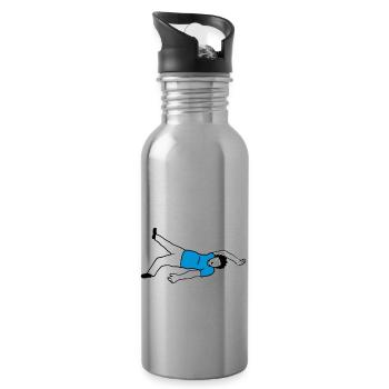 Ohnmächtiger Mann Design - Trinkflasche mit integriertem Trinkhalm - Lightsilver - Rechts