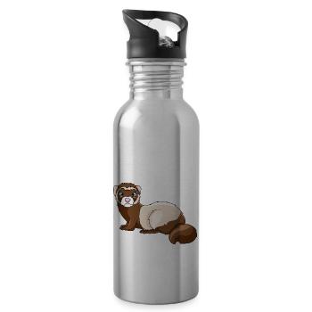 ferret - Water bottle with straw - silver - Right