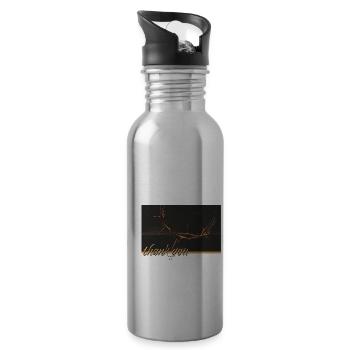 Thank you saved - Trinkflasche mit integriertem Trinkhalm - Lightsilver - Rechts
