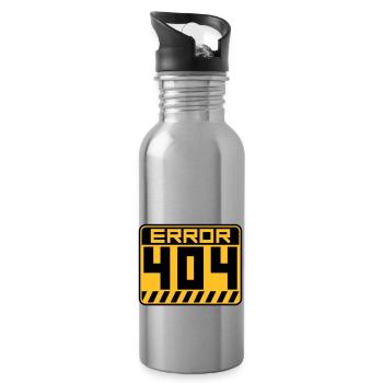 Error 404 Shield Warning - Water bottle with straw - silver - Right