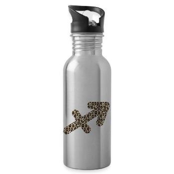 Zodiac sign Sagittarius - Water bottle with straw - silver - Right