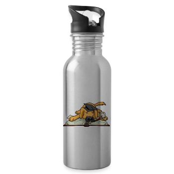 Dog Student Study University University Learn Book - Water bottle with straw - silver - Right