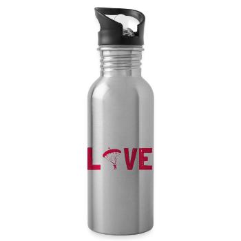 I Just Freaking Love Skydiving Okay? Funny Retro - Trinkflasche mit integriertem Trinkhalm - Lightsilver - Rechts
