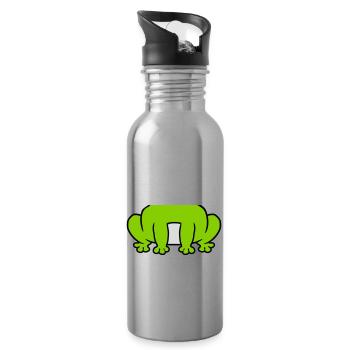 Costume small sitting frog - Water bottle with straw - silver - Right