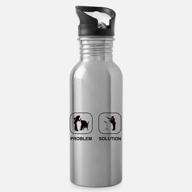 Dirigent Musik Dirigenten Dirigieren Geschenk - Trinkflasche mit integriertem Trinkhalm - Lightsilver