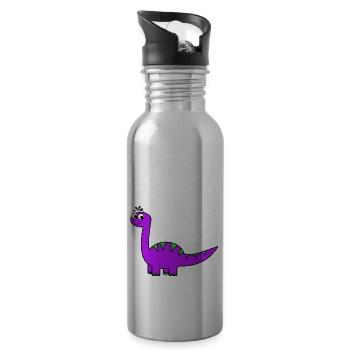 Dinosaurier - Trinkflasche mit integriertem Trinkhalm - Lightsilver - Rechts