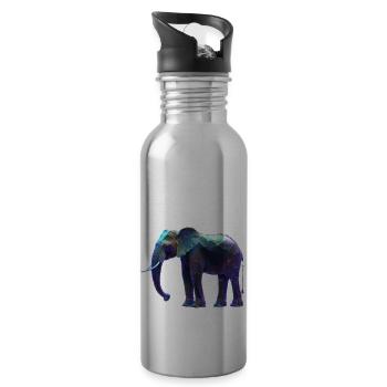 Elephant iriszierend I - Trinkflasche mit integriertem Trinkhalm - Lightsilver - Rechts