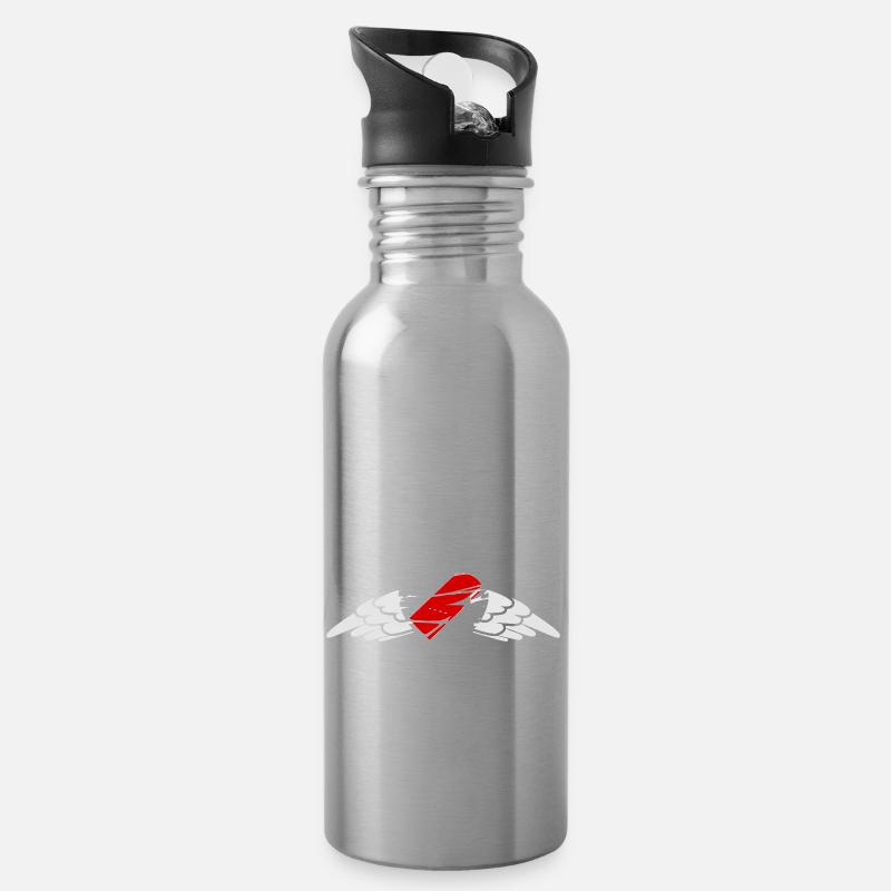 Die Macht aus Franken - Trinkflasche mit integriertem Trinkhalm - Lightsilver