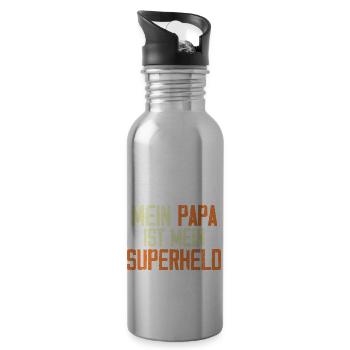 Superheld Papa mein papa ist mein superheld - Gourde avec paille intégrée - argent clair - Droite