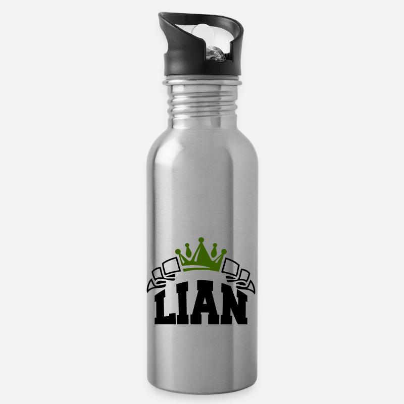 lian - Trinkflasche mit integriertem Trinkhalm - Lightsilver