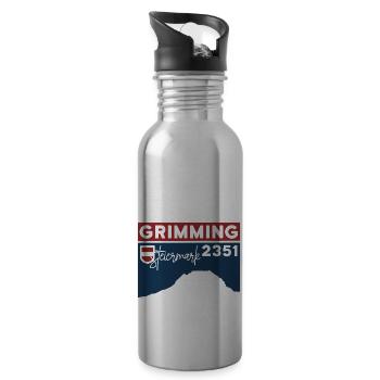 Hoher Grimming Finisher Höhe Wanderung Dachstein - Trinkflasche mit integriertem Trinkhalm - Lightsilver - Rechts