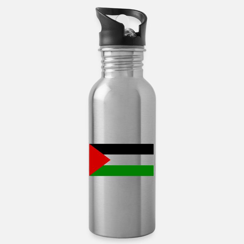 Palestine - Gourde avec paille intégrée - argent clair
