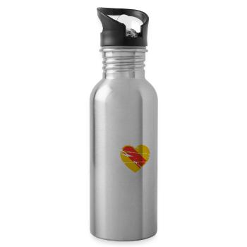 Ich liebe das Badnerland - Trinkflasche mit integriertem Trinkhalm - Lightsilver - Rechts