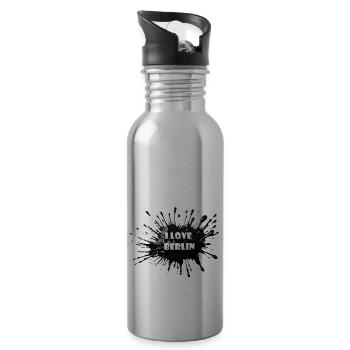 I LOVE BERLIN - Trinkflasche mit integriertem Trinkhalm - Lightsilver - Rechts