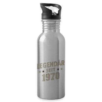 Legendary since 1970 - Water bottle with straw - silver - Right