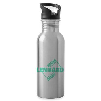 Geschenk für Lennard - Trinkflasche mit integriertem Trinkhalm - Lightsilver - Rechts
