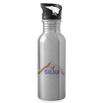 Geschenkidee Silke - Trinkflasche mit integriertem Trinkhalm - Lightsilver - Rechts