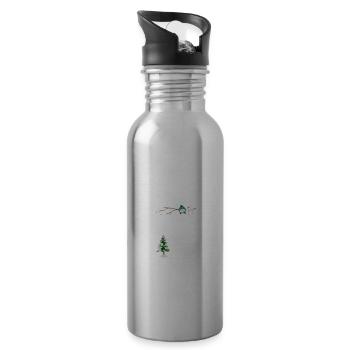 Merry Christmas - Water bottle with straw - silver - Right