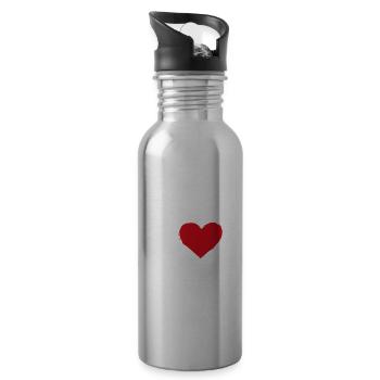 Ich liebe Tiere – Sie schmecken großartig! - Trinkflasche mit integriertem Trinkhalm - Lightsilver - Rechts