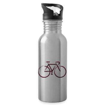 Garnet strokes - Water bottle with straw - silver - Right
