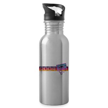 Vintage seit 2004 Nostalgik & Vintage Musik - Trinkflasche mit integriertem Trinkhalm - Lightsilver - Rechts