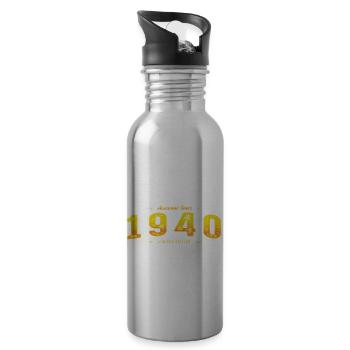 Awesome Since 1940 Year Of Birth - Vintage 85th - Water bottle with straw - silver - Right
