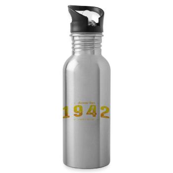 Génial Depuis 1942 Année de naissance - Millésime 83ème - Gourde avec paille intégrée - argent clair - Droite