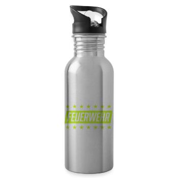 feuerwehr - Trinkflasche mit integriertem Trinkhalm - Lightsilver - Rechts